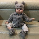 Zac Crochet Pattern Collection – Baby Cardigan, Hat & Pants (Newborn to 2 Y) & Booties – English PDF